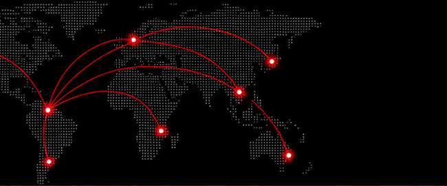Map of Triumph Sports Marketing's global network of clubs, federations and university partners